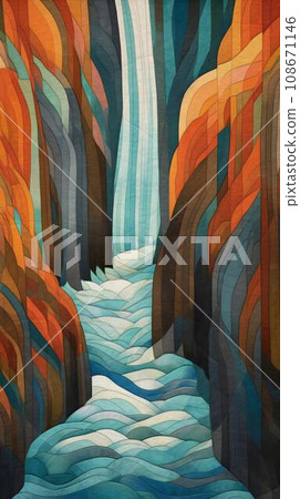 Late autumn waterfall 108671146