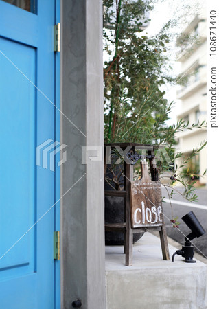 stylish restaurant door stylish restaurant door 108671440