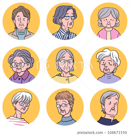 Various grandma circle icon set 108671550