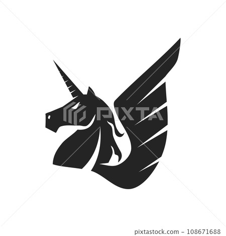 Unicorn logo template Isolated. Brand Identity. Icon Abstract Vector graphic 108671688