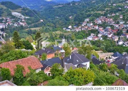 Travel to Europe during summer on holiday, Jajce in Bosnia and Herzegovina 108672319