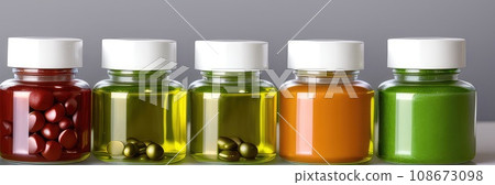 Many different drugs in pills, tablets and syringe in packages and laboratory bottles and flasks. Panoramic Banner for pharmaceutical and healthcare and drug research labs. Sport nutrition concept. AI Many different drugs in pills, tablets and syringe in packages and laboratory bottles and flasks. Panoramic Banner for pharmaceutical and healthcare and drug research labs. Sport nutrition concept. AI 108673098