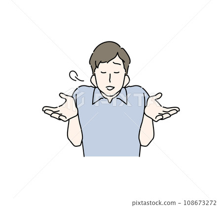 Illustration of a man doing a strange pose (plain clothes) 108673272