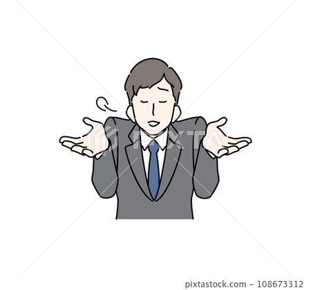 一個男人做奇怪姿勢的插圖(商人,西裝) 一個男人做奇怪姿勢的插圖(商人,西裝) 108673312