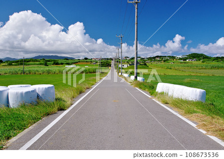 Sugar road and blue sky, Kohama Island, Okinawa Prefecture Sugar road and blue sky, Kohama Island, Okinawa Prefecture 108673536