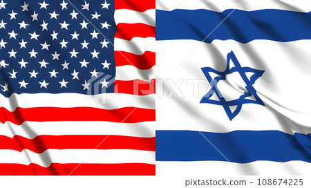 American and Israeli flags 108674225