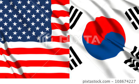 American and Korean flags 108674227