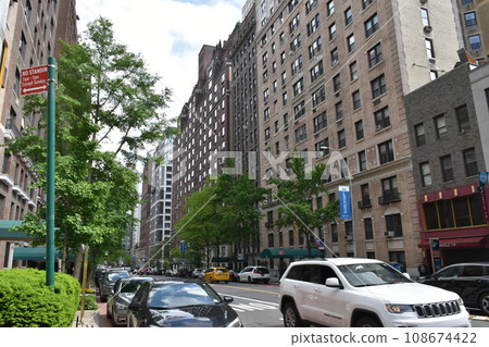 Scenery of an office district with a main street in Manhattan, New York 108674422