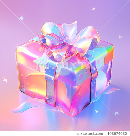 3D gift box in gradient colors, Ai generated 108674680