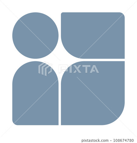 Abstract template frame collage board art bauhaus for text. Contemporary design for social media, flyers, invitations, cards, posters, interior decor. Minimalist geometric shapes vector illustration 108674780