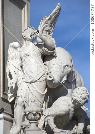 historic architecture of Commercial Square of Lisbon, landmark of Portugal 108674787