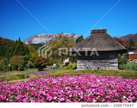 奧大山的秋景、茅草屋 108675047