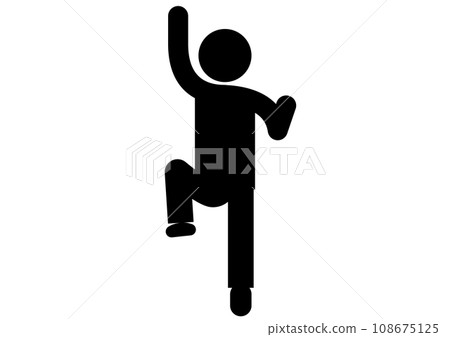 pictogram climbing the wall pictogram climbing the wall 108675125