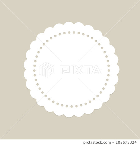 可愛的圓形框架/背景材料，如花邊紙 108675324