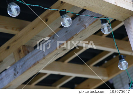 DIY light bulb hanging from the ceiling 108675647