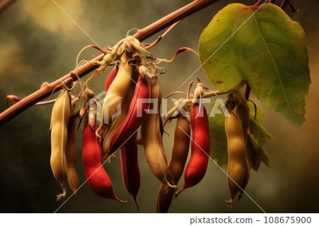 Bean pods in the garden 108675900