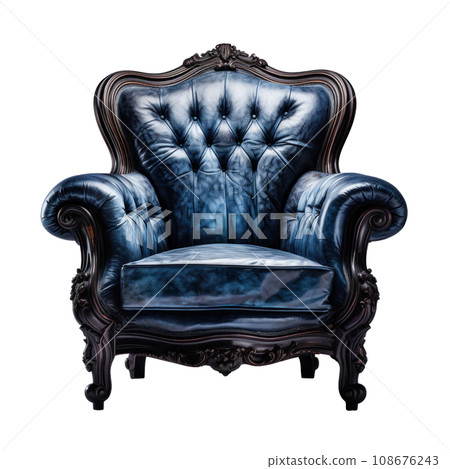 a blue chair isolated 108676243
