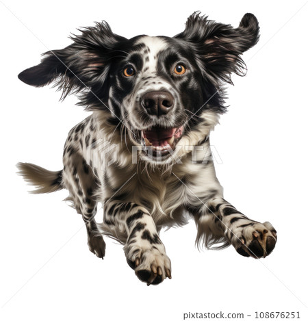 a dog in a jump isolated 108676251