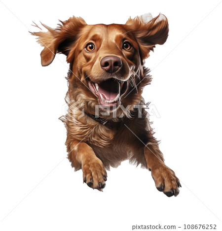 a dog in a jump isolated 108676252