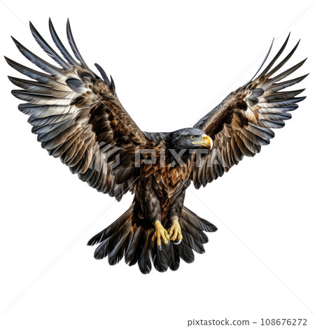 a flying eagle isolated 108676272