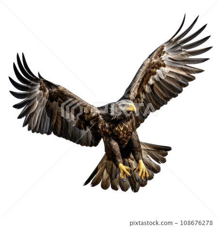 a flying eagle isolated 108676278