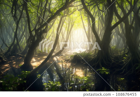 sunrise in the forest 108676455