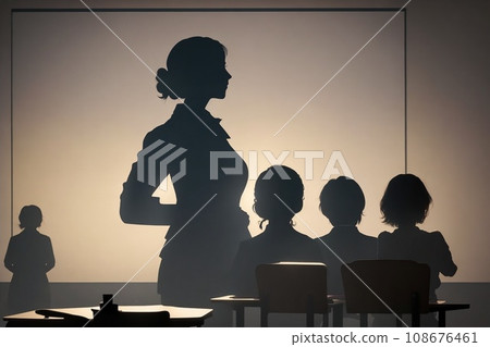 silhouette of a person in a cafe 108676461