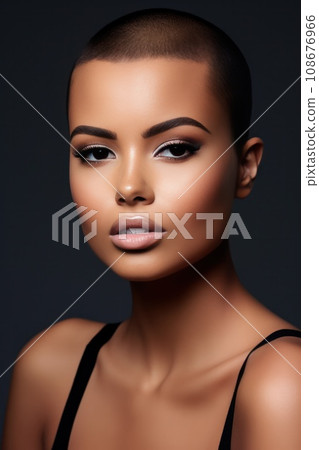 Fashionable female with buzz cut hairstyle Fashionable female with buzz cut hairstyle 108676966