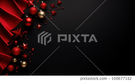 christmas red dinner background with copy space 108677182