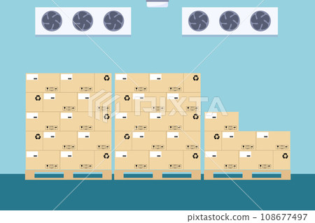 Warehouse freezer, cold storage of packaging 108677497