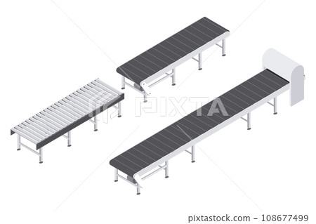 Design of conveyor belts and rollers equipment set for the industry 108677499