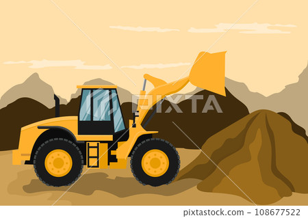 Frontal loader doing construction and mining work 108677522