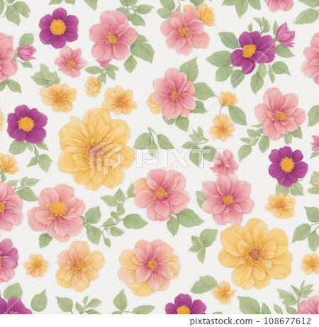seamless background with flowers 108677612