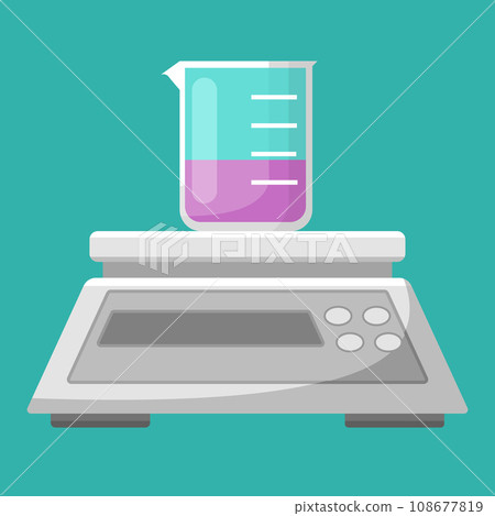 Laboratory equipment, balance and beaker vector Laboratory equipment, balance and beaker vector 108677819