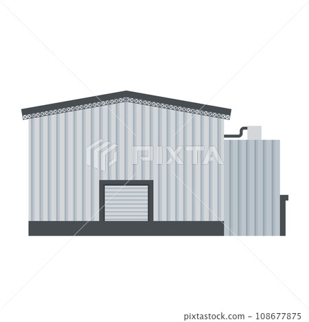 Vector design of industrial building for product manufacturing 108677875