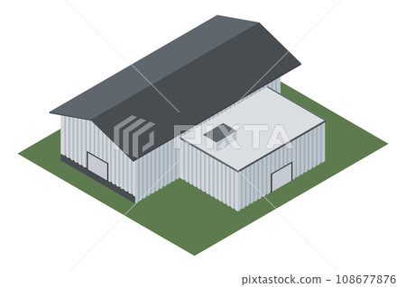 Isometric design of an industrial building for the manufacture of products 108677876