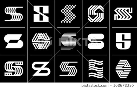 Modern line abstract initial letter S logo icon design set Modern line abstract initial letter S logo icon design set 108678350