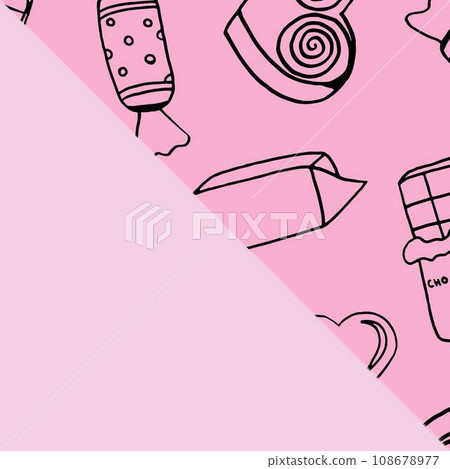 Decorative Frame with Candy and Space for Text. 108678977