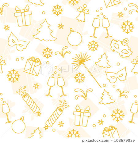 Pattern New year Merry Christmas tree Holiday Gift Pattern New year Merry Christmas tree Holiday Gift 108679059