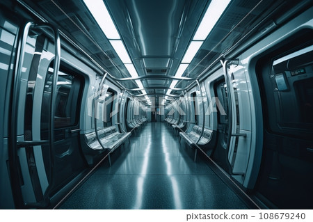Interior of the salon of futuristic sci-fi train, transport of the future in modern style Interior of the salon of futuristic sci-fi train, transport of the future in modern style 108679240