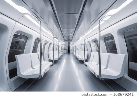 Interior of the salon of futuristic sci-fi train, transport of the future in modern style Interior of the salon of futuristic sci-fi train, transport of the future in modern style 108679241