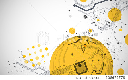 Abstract technology half - sphere background. Global network concept. Abstract technology half - sphere background. Global network concept. 108679778