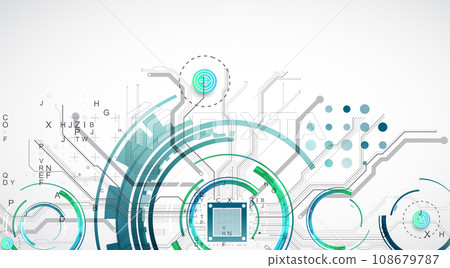 Abstract background on technological and scientific topics. CPU concept. Abstract background on technological and scientific topics. CPU concept. 108679787