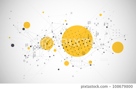 Template for science and technology presentation. Plexus style background. 108679800