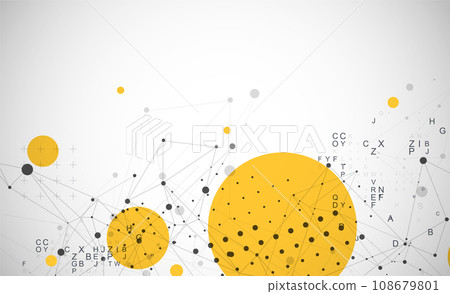 Template for science and technology presentation. Plexus style background. Template for science and technology presentation. Plexus style background. 108679801