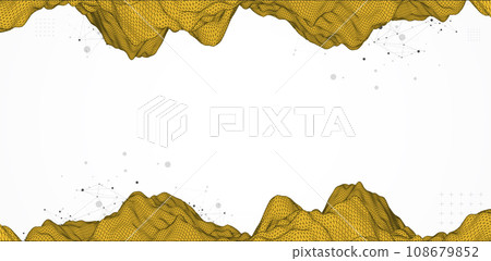 Trendy abstract wireframe background. Modern science or technology art elements. Surface illustration. Vector. Trendy abstract wireframe background. Modern science or technology art elements. Surface illustration. Vector. 108679852