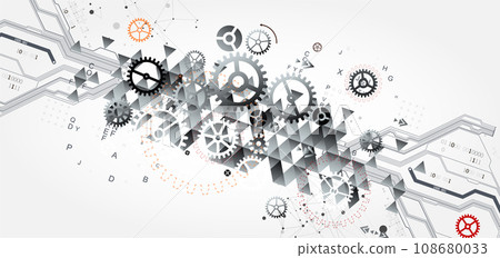 Abstract technology background. Cogwheels ART theme. 108680033