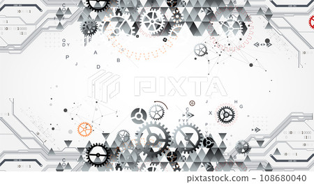Abstract technology background. Cogwheels ART theme. Abstract technology background. Cogwheels ART theme. 108680040