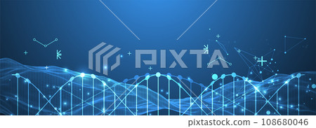 Abstract futuristic background for design works.Science template, wallpaper or banner with a DNA molecules. 108680046