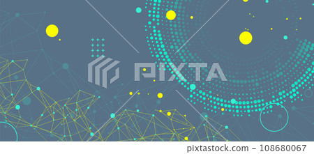 Halftone science background with connecting dots and lines. Digital data visualization. 108680067